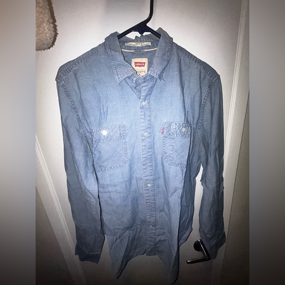 Levi's Blue Soft Denim Relaxed Fit Shirt for Men Size M